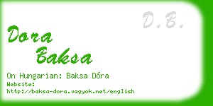 dora baksa business card